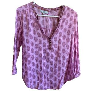 World Market paisley pink tunic style blouse